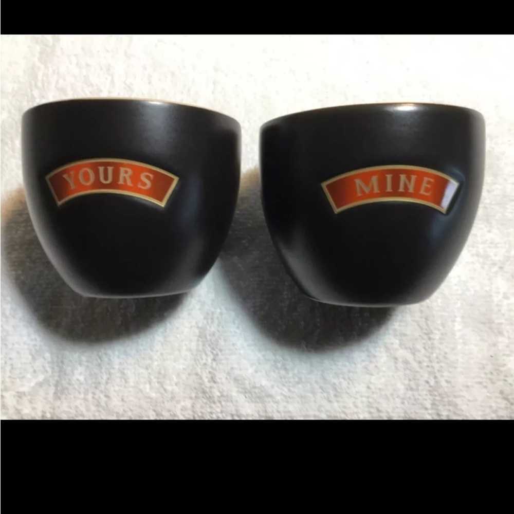 Bailey’s Irish Cream porcelain cups, yours/mine, good condition Set of (2) Two *
